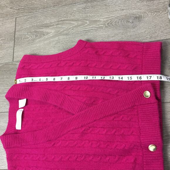 Le Moda Knitwear Lambswool Angora rabbit Blend Pink women vest size m Cable Knit - Picture 5 of 6